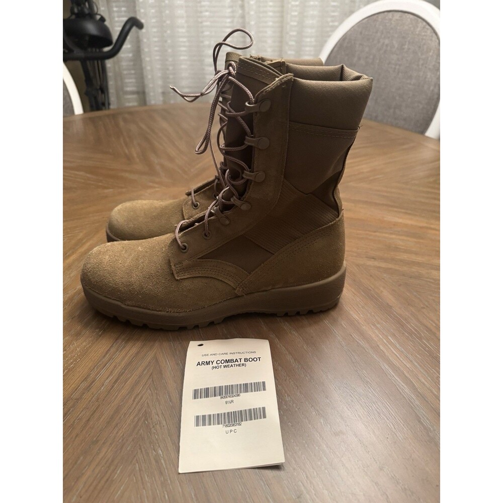 McRae Army Combat Boots Hot Weather 9.5 R Suede Cordura Vibram New Tan